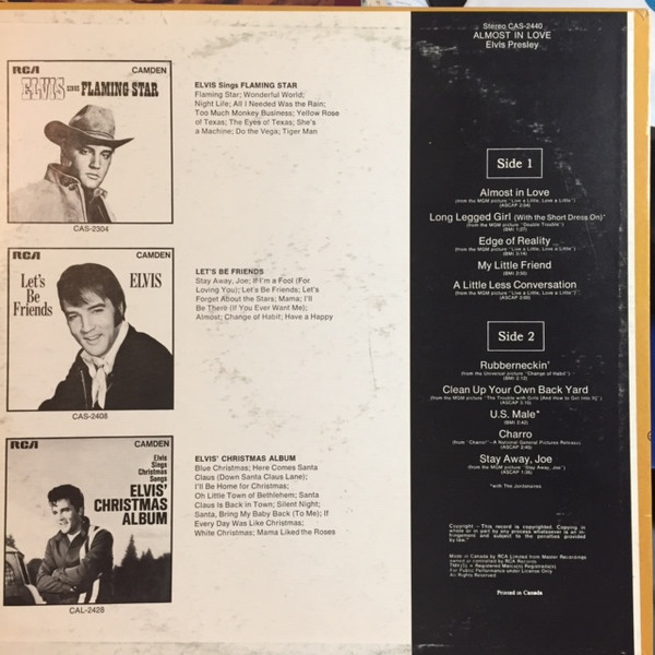 Elvis Presley - Almost In Love | RCA Camden (CAS-2440) - 2 Elvis Presley - Almost In Love | RCA Camden (CAS-2440) - 2