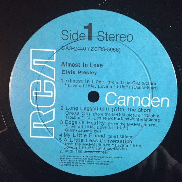Elvis Presley - Almost In Love | RCA Camden (CAS-2440) - 3 Elvis Presley - Almost In Love | RCA Camden (CAS-2440) - 3