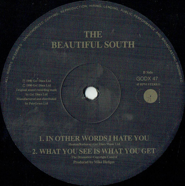 The Beautiful South - A Little Time | Go! Discs (GODX 47) - 4 The Beautiful South - A Little Time | Go! Discs (GODX 47) - 4