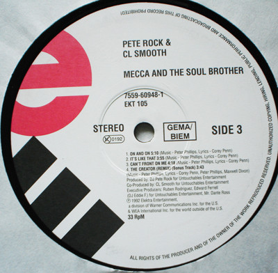 Pete Rock & C.L. Smooth - Mecca And The Soul Brother | Elektra (EKT 105) - 6 Pete Rock & C.L. Smooth - Mecca And The Soul Brother | Elektra (EKT 105) - 6