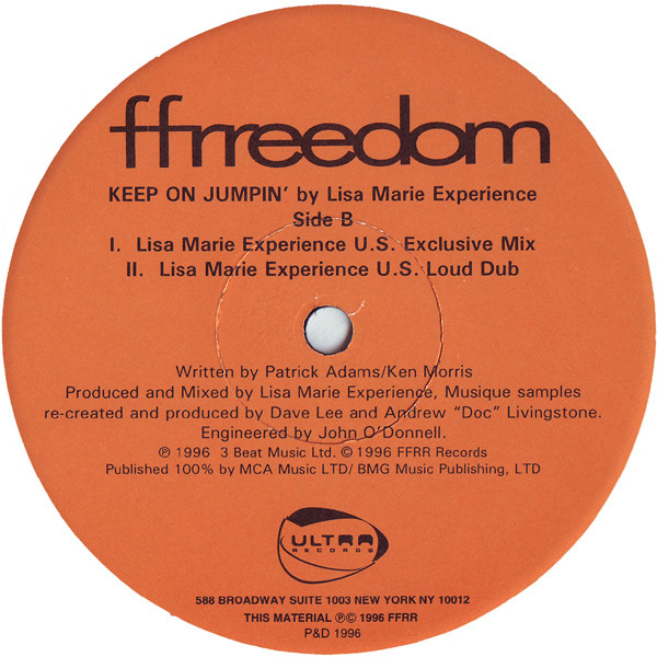 Lisa Marie Experience - Keep On Jumpin' | Ffrreedom (FFRREEDOM-001) - 4 Lisa Marie Experience - Keep On Jumpin' | Ffrreedom (FFRREEDOM-001) - 4