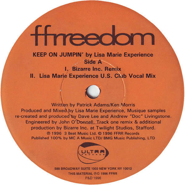 Lisa Marie Experience - Keep On Jumpin' | Ffrreedom (FFRREEDOM-001) - 3 Lisa Marie Experience - Keep On Jumpin' | Ffrreedom (FFRREEDOM-001) - 3