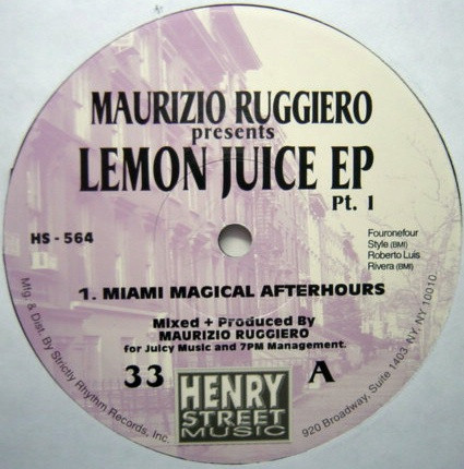 Maurizio Ruggiero - Lemon Juice EP Pt.1 | Henry Street Music (HS 564) - 2