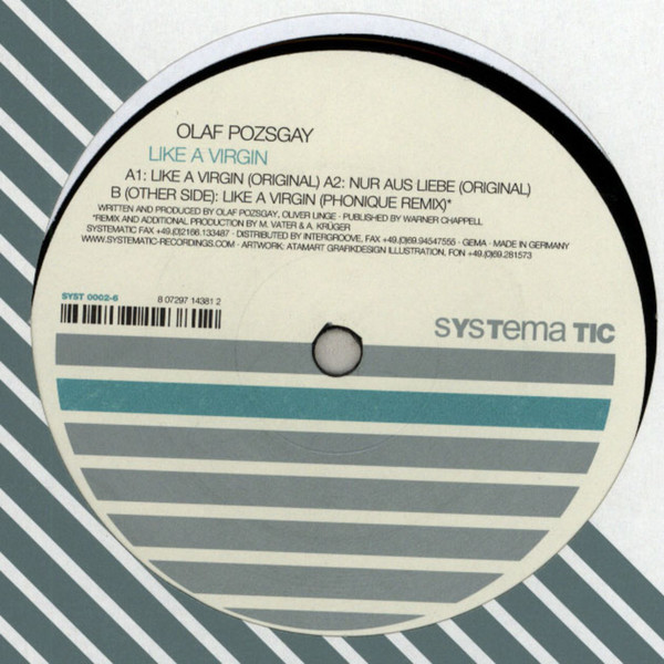 Olaf Pozsgay - Like A Virgin | Systematic (SYST 0002-6) - main