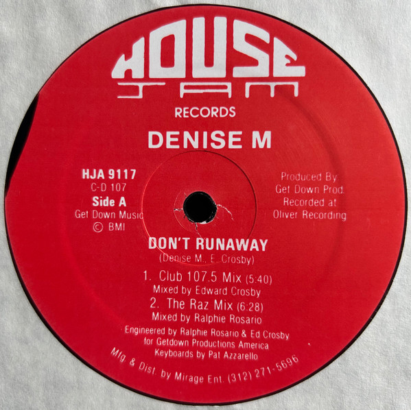 Denise M - Don't Runaway | House Jam Records (HJA 9117) - main Denise M - Don't Runaway | House Jam Records (HJA 9117) - main