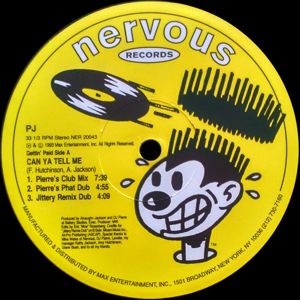 PJ - Can Ya Tell Me | Nervous Records (NER 20043) PJ - Can Ya Tell Me | Nervous Records (NER 20043)