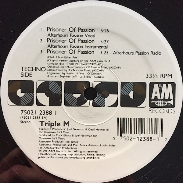 Triple M - Prisoner Of Passion | A&M Records (75021 2388 1)