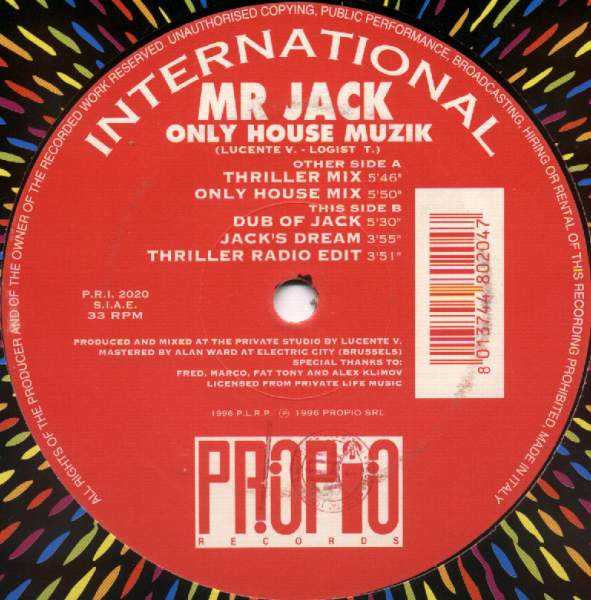 Mr. Jack - Only House Muzik | Propio Records (PRI 2020)