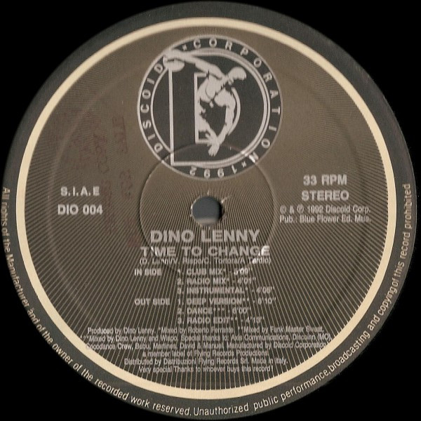 Dino Lenny - Time To Change | Discoid Corporation (DIO 004) - 2