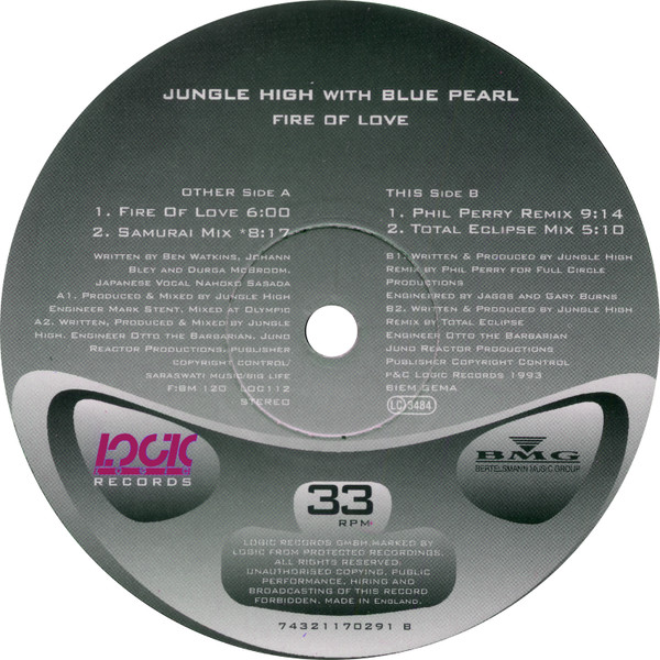 Jungle High With Blue Pearl - Fire Of Love | Logic Records (LOC 112) - 4 Jungle High With Blue Pearl - Fire Of Love | Logic Records (LOC 112) - 4