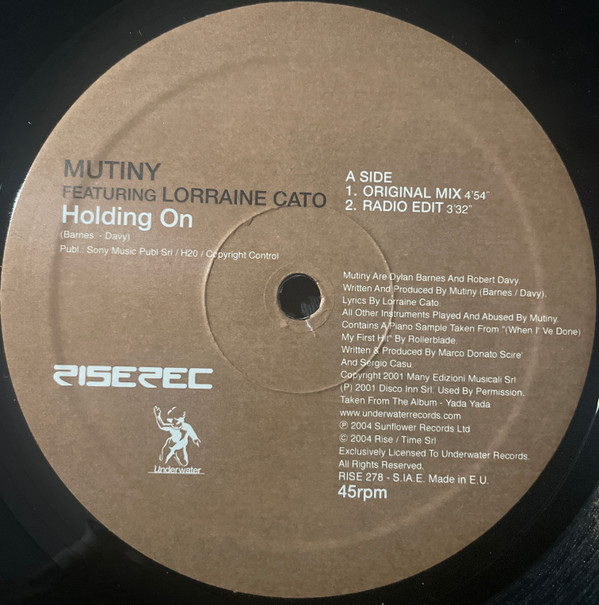 Mutiny Featuring Lorraine Cato - Holding On | Rise (RISE 278) - 2 Mutiny Featuring Lorraine Cato - Holding On | Rise (RISE 278) - 2
