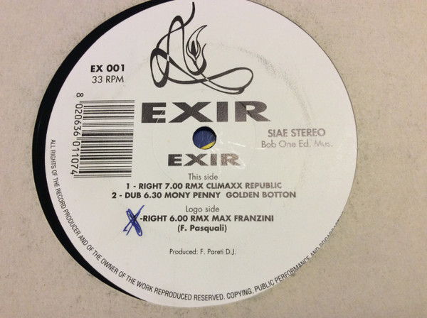 Exir - Right | Bob One Edizioni Musicali (EX 001) - 3 Exir - Right | Bob One Edizioni Musicali (EX 001) - 3
