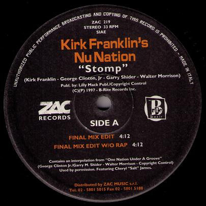 Kirk Franklin's Nu Nation - Stomp | ZAC Records (ZAC 219)