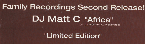 DJ Matt C - Africa | Family Recordings (family 002) - 2