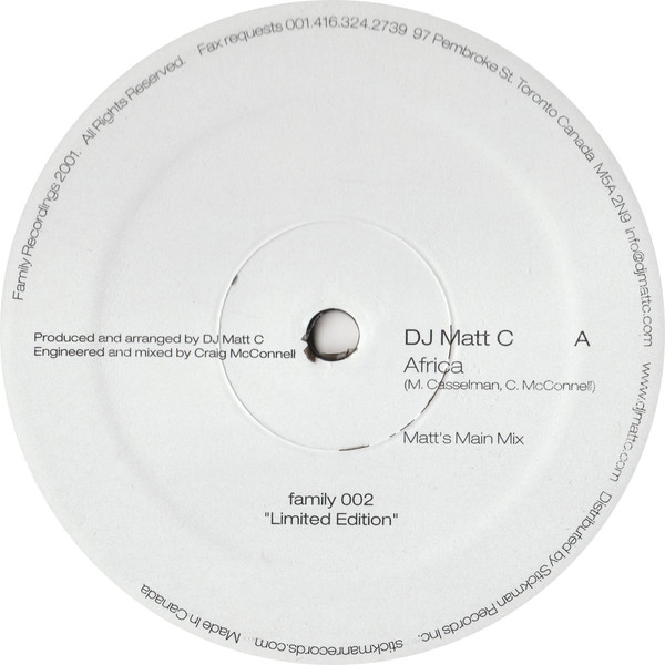 DJ Matt C - Africa | Family Recordings (family 002) - 3