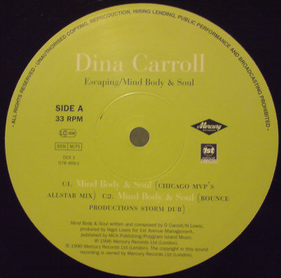 Dina Carroll - Escaping / Mind Body & Soul | Mercury (DCX 1) - 3 Dina Carroll - Escaping / Mind Body & Soul | Mercury (DCX 1) - 3