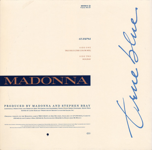 Madonna - True Blue | Sire (920 564-0) - 2