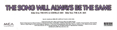 Plus 1 - The Song Will Always Be The Same | MCA Records (MCST 1535) - 2