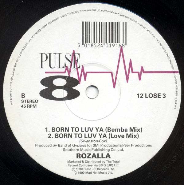Rozalla - Born To Luv Ya | Pulse-8 Records (12 LOSE 3) - 2