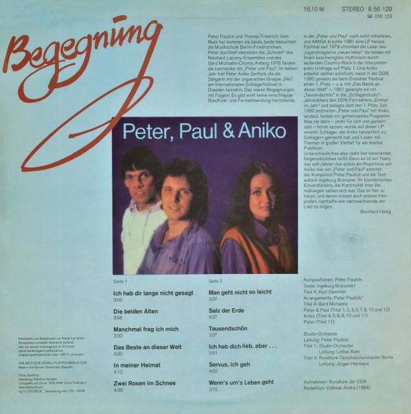 Peter, Paul & Aniko - Begegnung | AMIGA (8 56 129) - 2 Peter, Paul & Aniko - Begegnung | AMIGA (8 56 129) - 2