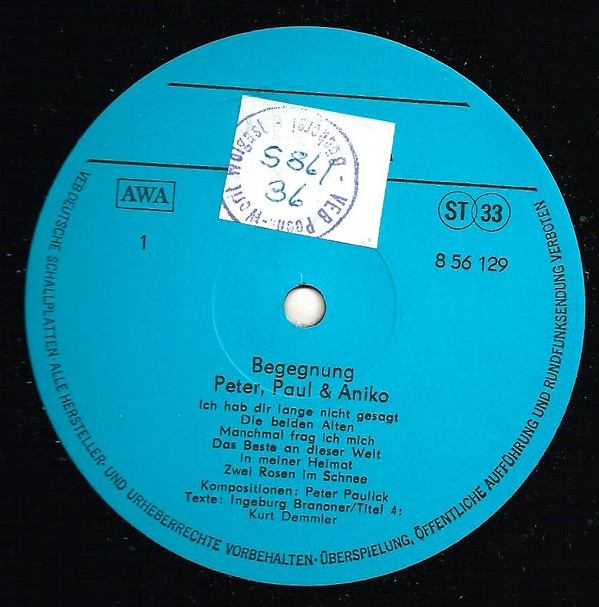 Peter, Paul & Aniko - Begegnung | AMIGA (8 56 129) - 3 Peter, Paul & Aniko - Begegnung | AMIGA (8 56 129) - 3