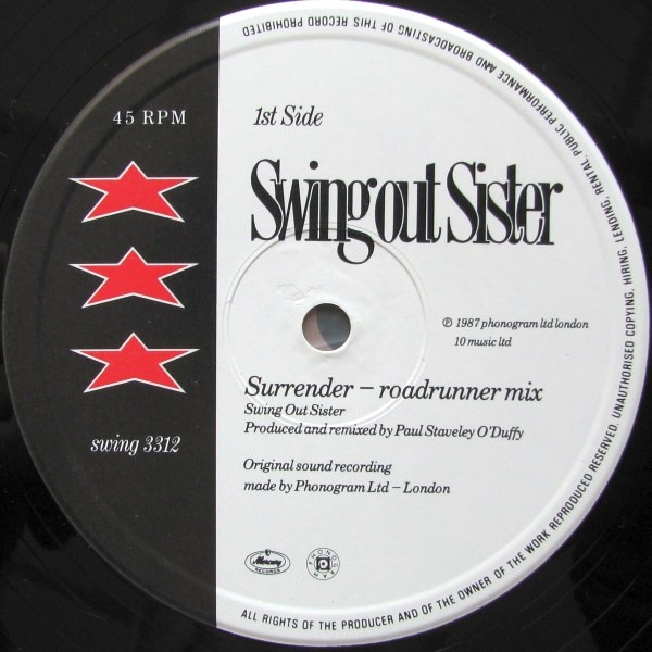 Swing Out Sister - Surrender | Mercury (swing 3312) - 3 Swing Out Sister - Surrender | Mercury (swing 3312) - 3