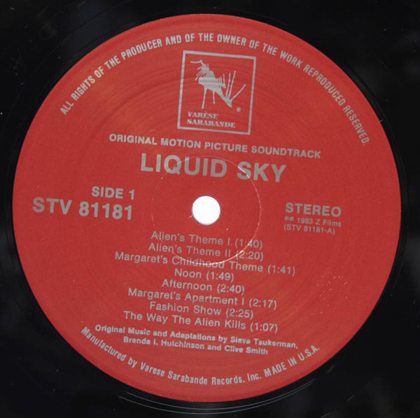 Slava Tsukerman & Brenda Hutchinson & Clive Smith - Liquid Sky (Original Motion Picture Soundtrack) | Varèse Sarabande (STV 81181) - 3