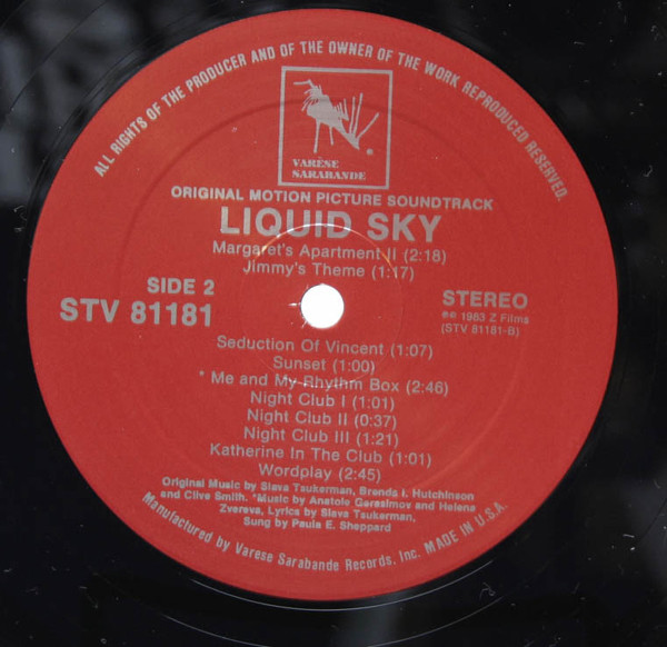 Slava Tsukerman & Brenda Hutchinson & Clive Smith - Liquid Sky (Original Motion Picture Soundtrack) | Varèse Sarabande (STV 81181) - 4