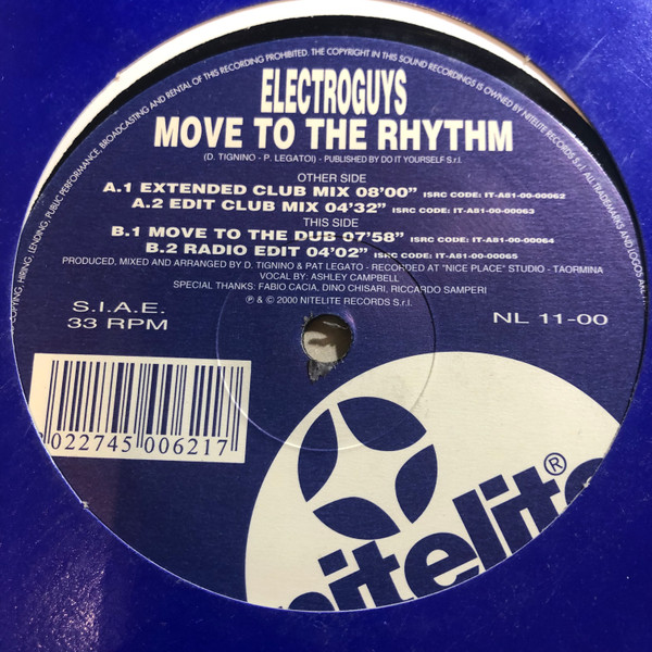 Electroguys - Move To The Rhythm | Nitelite Records (NL 11-00) - main Electroguys - Move To The Rhythm | Nitelite Records (NL 11-00) - main