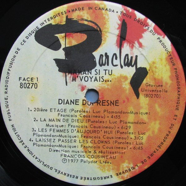 Diane Dufresne - Maman Si Tu M'Voyais | Barclay (80270) - 3