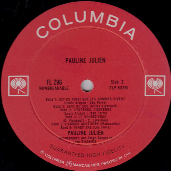 Pauline Julien - Pauline Julien | Columbia (FL 296) - 4