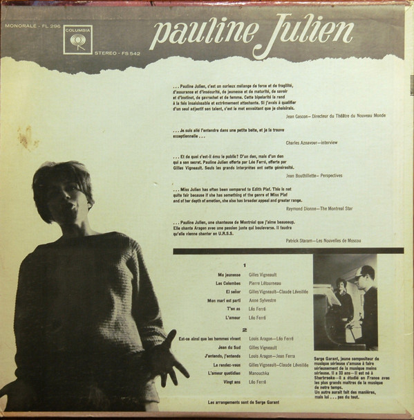 Pauline Julien - Pauline Julien | Columbia (FL 296) - 2