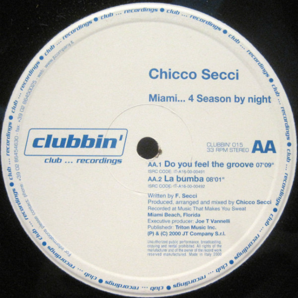 Chicco Secci - Miami...4 Season By Night | Clubbin' Records (CLUBBIN 015) - 2
