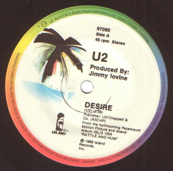U2 - Desire | Island Records (97080) - 2