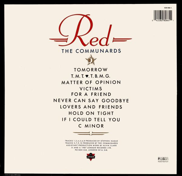 The Communards - Red | London Records (828 066-1) - 2 The Communards - Red | London Records (828 066-1) - 2