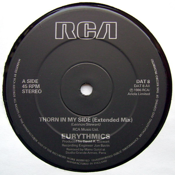 Eurythmics - Thorn In My Side | RCA (DAT 8) - 3
