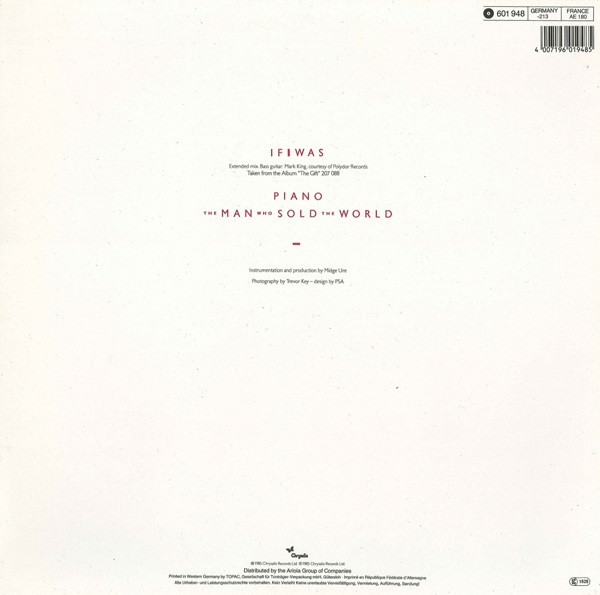 Midge Ure - If I Was (Extended Mix) | Chrysalis (601 948) - 2