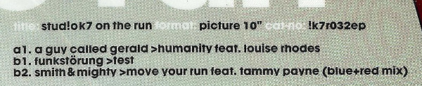 Various - Stud!o K7 On The Run | !K7 Records (!k7r032ep) - 4 Various - Stud!o K7 On The Run | !K7 Records (!k7r032ep) - 4