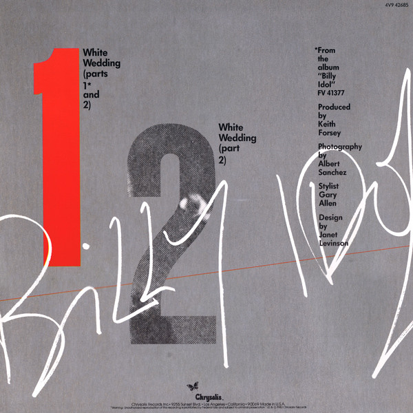 Billy Idol - White Wedding | Chrysalis (4V9 42685) - 2