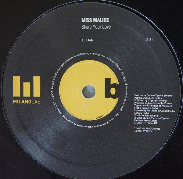Miss Malice - Share Your Love | Milano Lab (MILANOLAB 038) - 4
