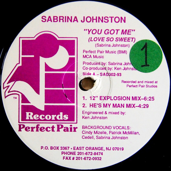 Sabrina Johnston - You Got Me (Love So Sweet) | Perfect Pair Records (SAB 002-93) - 2 Sabrina Johnston - You Got Me (Love So Sweet) | Perfect Pair Records (SAB 002-93) - 2