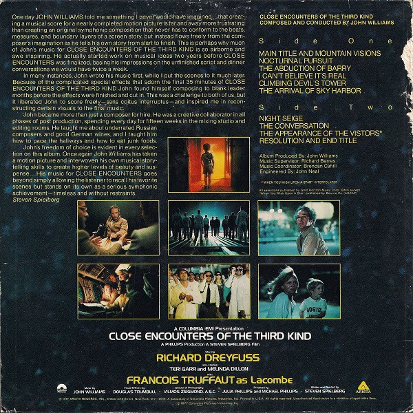 Close Encounters Of The Third Kind (Original Motion Picture Soundtrack)