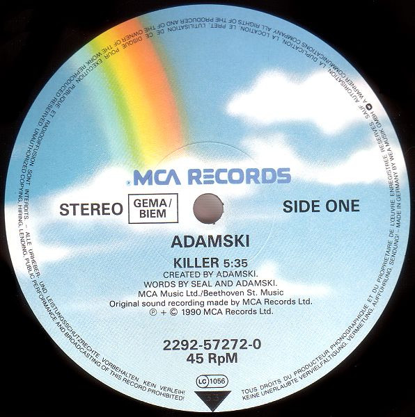 Adamski - Killer | MCA Records (2292-57272-0) - 3