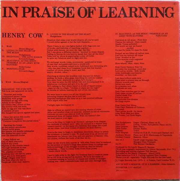 In Praise Of Learning