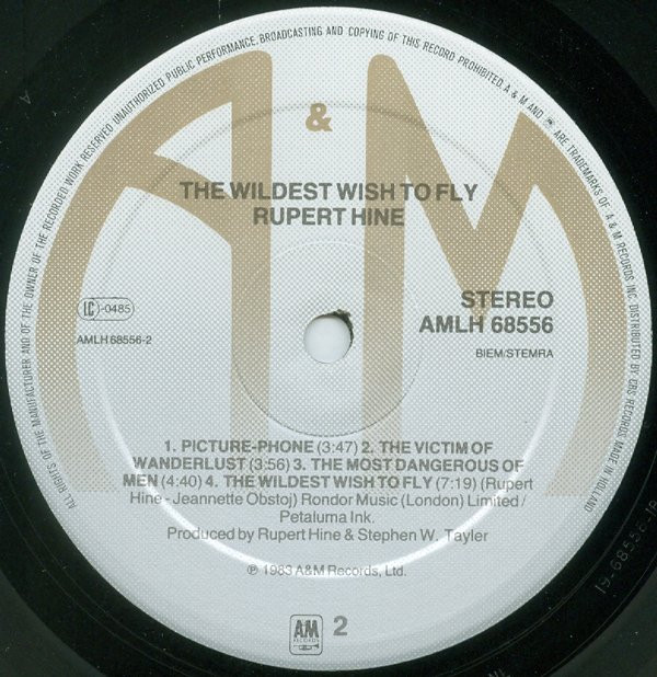 Rupert Hine - The Wildest Wish To Fly | A&M Records (AMLH 68556) - 4