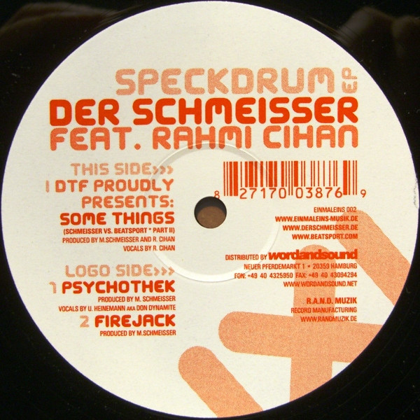 Der Schmeisser Feat. Rahmi Cihan - Speckdrum EP | Einmaleins Musik (EINMALEINS 002) - main Der Schmeisser Feat. Rahmi Cihan - Speckdrum EP | Einmaleins Musik (EINMALEINS 002) - main