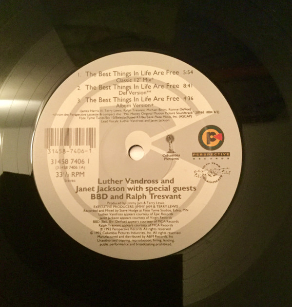 Luther Vandross & Janet Jackson - The Best Things In Life Are Free | Perspective Records (31458 7406 1) - 3 Luther Vandross & Janet Jackson - The Best Things In Life Are Free | Perspective Records (31458 7406 1) - 3