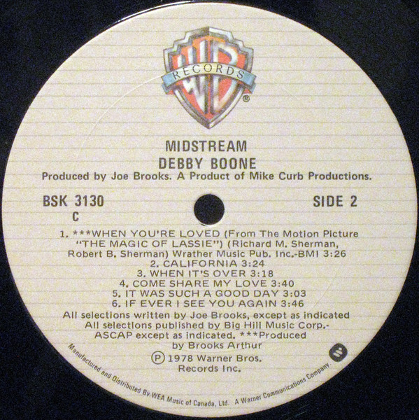 Debby Boone - Midstream | Warner Bros. Records (BSK 3130) - 4 Debby Boone - Midstream | Warner Bros. Records (BSK 3130) - 4