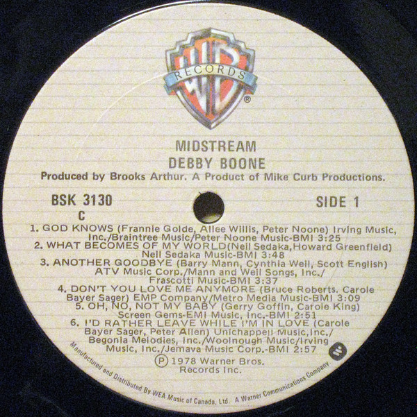 Debby Boone - Midstream | Warner Bros. Records (BSK 3130) - 3 Debby Boone - Midstream | Warner Bros. Records (BSK 3130) - 3