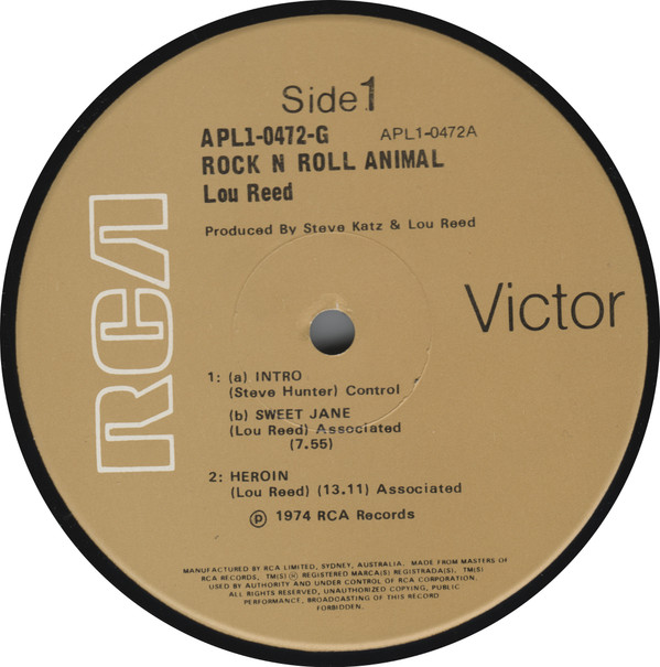 Lou Reed - Rock N Roll Animal | RCA Victor (APL1-0472-G) - 2 Lou Reed - Rock N Roll Animal | RCA Victor (APL1-0472-G) - 2